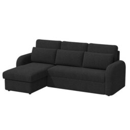 Flyn L-Shape 3-Seater Boucle Sofa Bed - Modern Pull-Out Bed With Cushions For Living Room - Bed: 149Cm (W) 190Cm (L) - Black - thumbnail 7