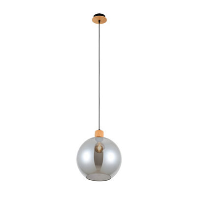 Luminosa Lighting Luminosa Potan Dome Pendant Ceiling Light Wooden, Black - image 1
