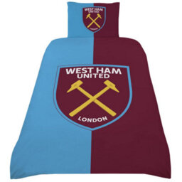 West Ham United Fc Reversible Duvet Set Maroon/blue/yellow (Single) - thumbnail 1