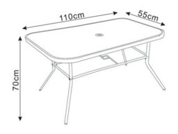 Vcm Glass Garden Table Dining Table 110X55 - thumbnail 6
