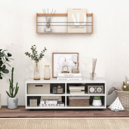 "Costway Tv Stand For Tvs Up To 40"" Wooden Media Console Table Entertainment Center" - thumbnail 4
