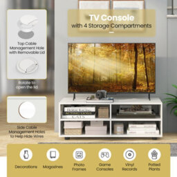 "Costway Tv Stand For Tvs Up To 40"" Wooden Media Console Table Entertainment Center" - thumbnail 7