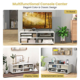 "Costway Tv Stand For Tvs Up To 40"" Wooden Media Console Table Entertainment Center" - thumbnail 6