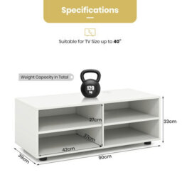 "Costway Tv Stand For Tvs Up To 40"" Wooden Media Console Table Entertainment Center" - thumbnail 3
