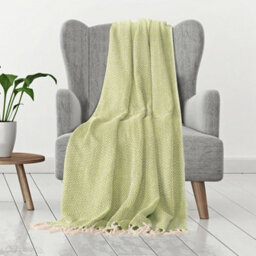 Ehc Cotton Handwoven Reversible Single Sofa Throw Arm Chair Cover 125 X 150 Cm - Green - thumbnail 2