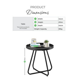 Furniturebox Uk Lyon Green Metal Outdoor Round Side Table - thumbnail 5