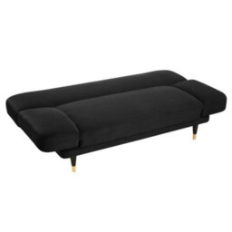 Home Detail Silas Clic-Clac Sofa Bed With Wooden Metal-Tipped Legs, Black Velvet - thumbnail 5