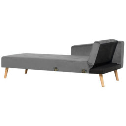 Beliani Corner Sofa Bed 4 Seater Vadso Velvet Grey Right Hand - thumbnail 8
