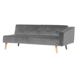 Beliani Corner Sofa Bed 4 Seater Vadso Velvet Grey Right Hand - thumbnail 7