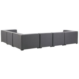 Beliani Garden Corner Sofa With Ottoman 7 Seater Arezzo Left Hand Modular Grey - thumbnail 8