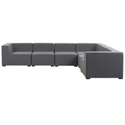 Beliani Garden Corner Sofa With Ottoman 7 Seater Arezzo Left Hand Modular Grey - thumbnail 6