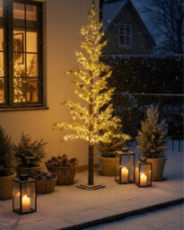 Beliani Outdoor Decoration Led Grenivik Christmas Tree 245 Cm White - thumbnail 2