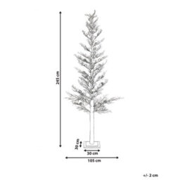 Beliani Outdoor Decoration Led Grenivik Christmas Tree 245 Cm White - thumbnail 3