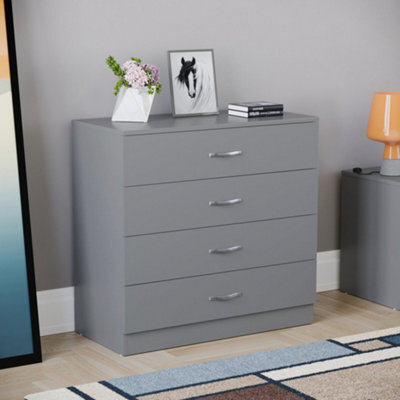Lassic Vida Designs Riano Grey 4 Drawer Chest (H)720mm (W)750mm (D)360mm - image 1