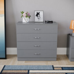 Lassic Vida Designs Riano Grey 4 Drawer Chest (H)720mm (W)750mm (D)360mm - thumbnail 3