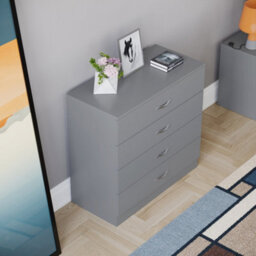 Lassic Vida Designs Riano Grey 4 Drawer Chest (H)720mm (W)750mm (D)360mm - thumbnail 4