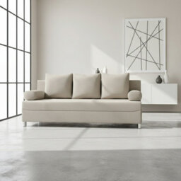 Dover 3 Seater Sofa Bed With Dl Mechanism Bedding Storage 192 Cm Wide Modern Sofa For The Living Room Cream
