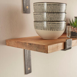 Off the Grain Rustic Wooden Shelves With Brackets -80Cm Wall Shelves Pack Of 2 - 22.5Cm Deep - thumbnail 3