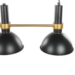 Beliani 3-Light Hanging Track Lamp Black Gold Metal 107 Cm - Industrial Pendant For Dining And Living Areas - thumbnail 5