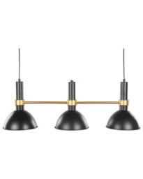 Beliani 3-Light Hanging Track Lamp Black Gold Metal 107 Cm - Industrial Pendant For Dining And Living Areas - thumbnail 2