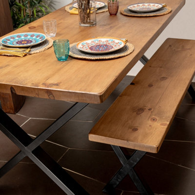 Ashford Blake Rustic Redwood Dining Table With Slim X Legs - image 1