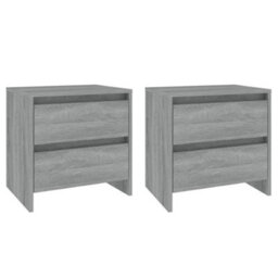 Berkfield Elegant Bedside Cabinets 2 Pcs Grey Sonoma 45X34.5X44.5 Cm Engineered Wood - thumbnail 1