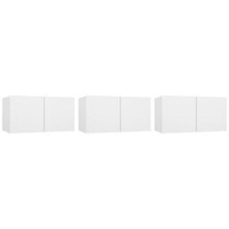 Berkfield Hanging Tv Cabinets 3 Pcs White 60X30X30 Cm - thumbnail 2