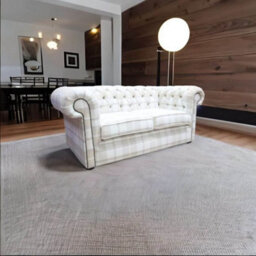 Chesterfield Handmade Tartan 2 Seater Sofa Balmoral Natural Fabric In Classic Style - thumbnail 4