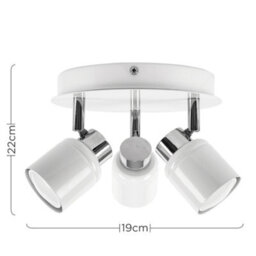 Valuelights Benton White 3 Way Round Ip44 Bathroom Ceiling Spotlight - thumbnail 6