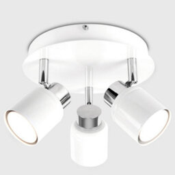 Valuelights Benton White 3 Way Round Ip44 Bathroom Ceiling Spotlight - thumbnail 3