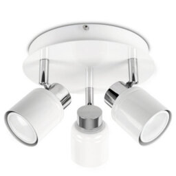 Valuelights Benton White 3 Way Round Ip44 Bathroom Ceiling Spotlight - thumbnail 5