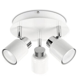 Valuelights Benton White 3 Way Round Ip44 Bathroom Ceiling Spotlight - thumbnail 1