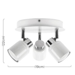Valuelights Benton White 3 Way Round Ip44 Bathroom Ceiling Spotlight - thumbnail 8