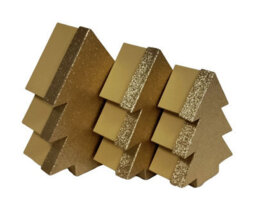 Eurowrap Gold Glitter Christmas Tree Gift Boxes Set Of 3 Nestable Gift Boxes - thumbnail 4