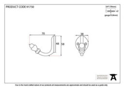 From The Anvil Aged Bronze Coat Hook - thumbnail 2