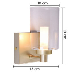 Harper Living 1Xg9 Wall Light, Up/down Light With Glass Shade, Gold Finish - thumbnail 8