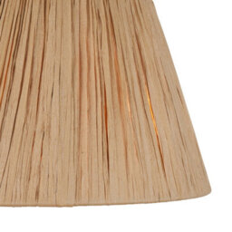 Loops Elegant Natural Raffia Tapered Cylinder Lamp Shade - 24Cm With Matt Black Finish - thumbnail 2