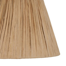 Loops Elegant Natural Raffia Tapered Cylinder Lamp Shade - 24Cm With Matt Black Finish - thumbnail 3