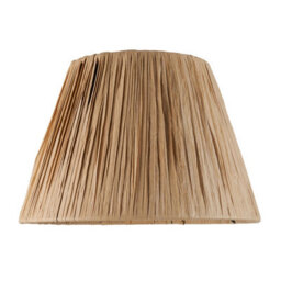 Loops Elegant Natural Raffia Tapered Cylinder Lamp Shade - 24Cm With Matt Black Finish - thumbnail 5