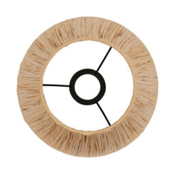 Loops Elegant Natural Raffia Tapered Cylinder Lamp Shade - 24Cm With Matt Black Finish - thumbnail 4