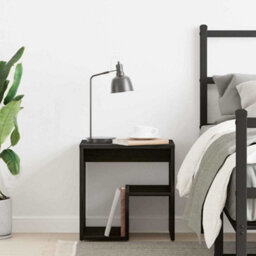 Berkfield Nightstand Black Oak 40X30X40 Cm Made Of Engineered Wood - thumbnail 4