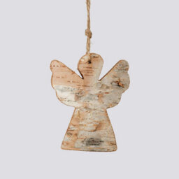 Shatchi Christmas Tree Ornaments Wooden Aesthetic Hanging Decorations Assorted Shapes 4Pcs - thumbnail 4