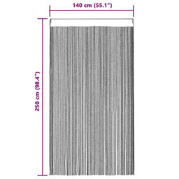 Berkfield String Curtains 2 Pcs 140X250 Cm Black - thumbnail 9
