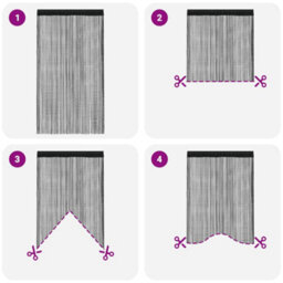 Berkfield String Curtains 2 Pcs 140X250 Cm Black - thumbnail 5