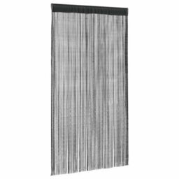 Berkfield String Curtains 2 Pcs 140X250 Cm Black - thumbnail 2