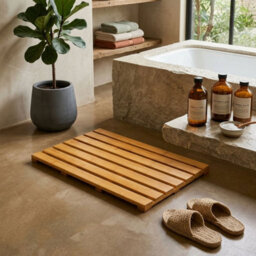 Aamen Natural Wooden Duckboard Bathroom Mat - 50Cm - thumbnail 5