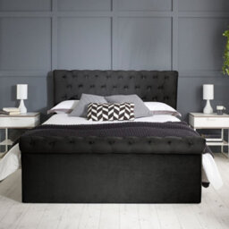 Aspire Mayfair Chesterfield Sleigh Ottoman Velvet Bed Frame - thumbnail 4