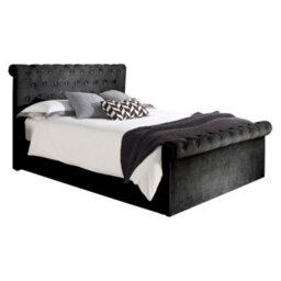 Aspire Mayfair Chesterfield Sleigh Ottoman Velvet Bed Frame - thumbnail 1