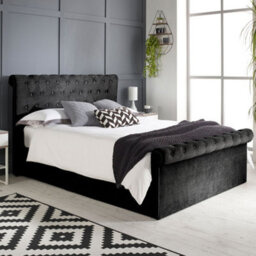 Aspire Mayfair Chesterfield Sleigh Ottoman Velvet Bed Frame - thumbnail 2