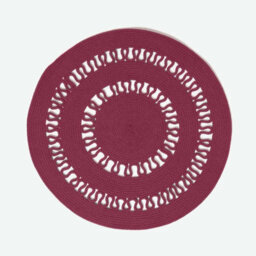 Homescapes Plum Crochet Braided Rug 90Cm Round